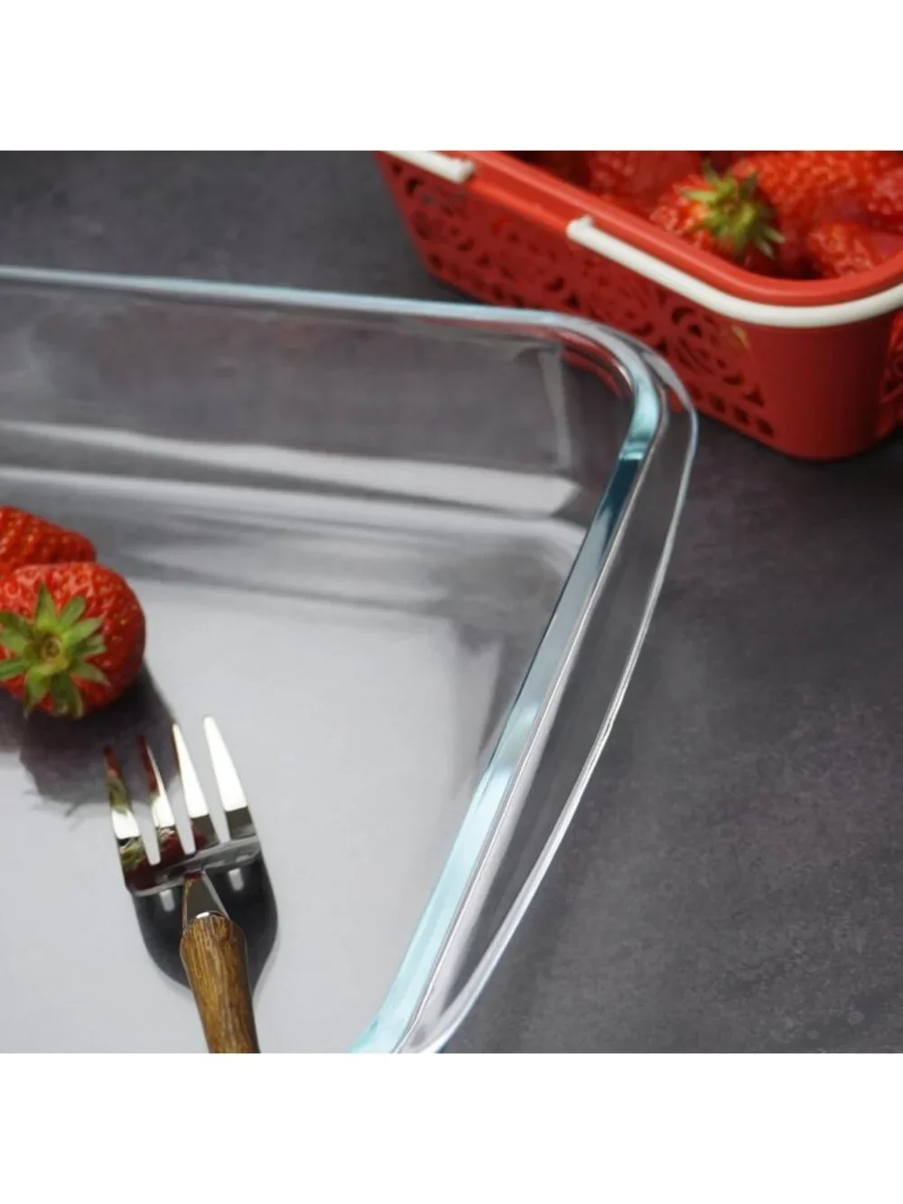 8x8 Glass Baking Dish - 1.6QT Oven Safe Square Pan for Casseroles & Desserts